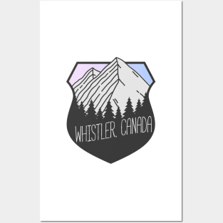 Whistler, Canada Mountain Crest Sunset Posters and Art